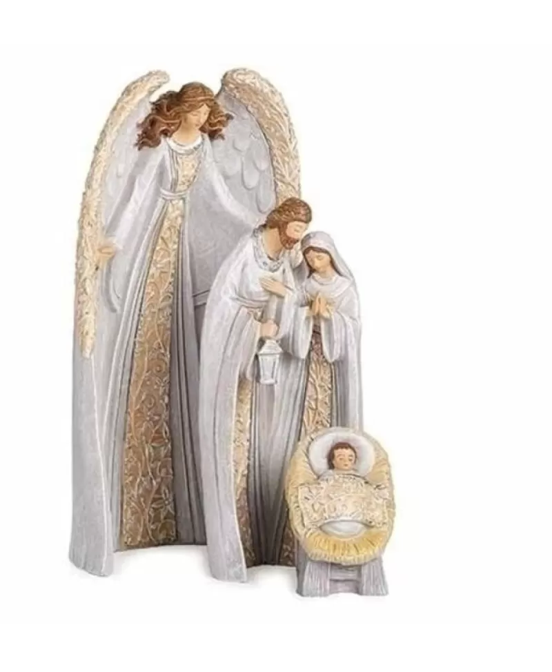 Crèches<Noel Eternel Ange Niche Avec Sainte Famille 9.5" Ens.3