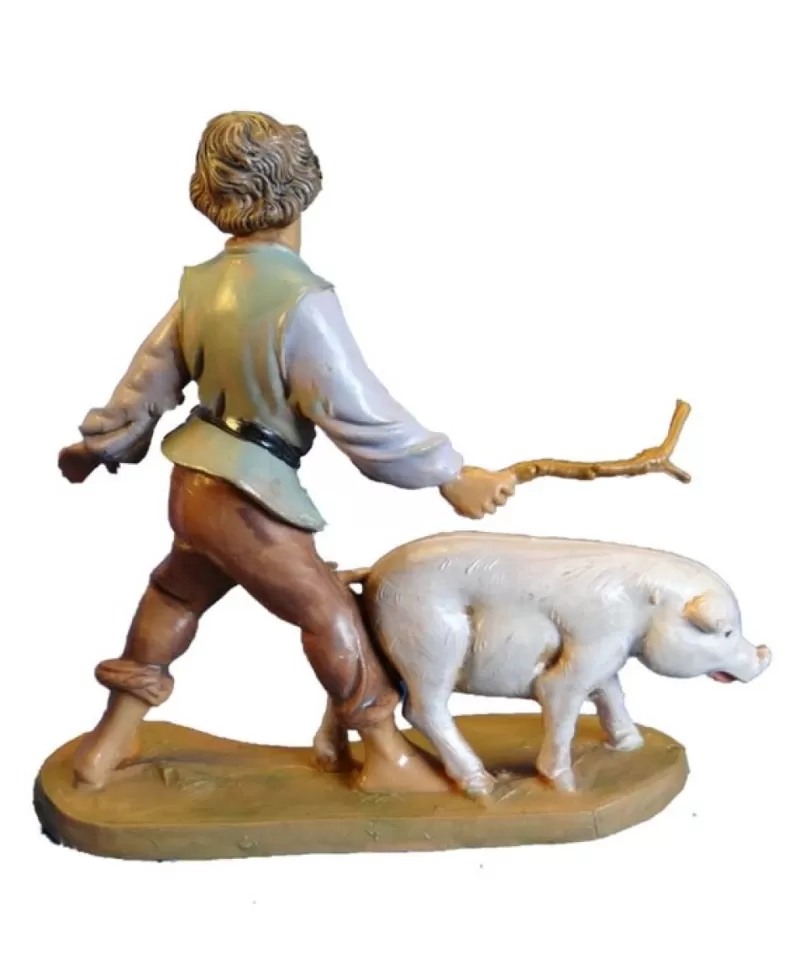 Fontanini, Figurines De Nativité<Noel Eternel Clement - Garcon Avec Cochon Nativité 5" Fontanini