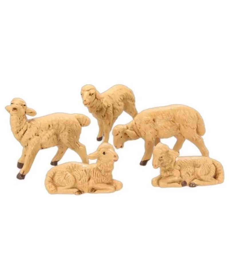 Fontanini, Figurines De Nativité<Noel Eternel Ens De 5 Moutons Brun Nativité 5'' Fontanini