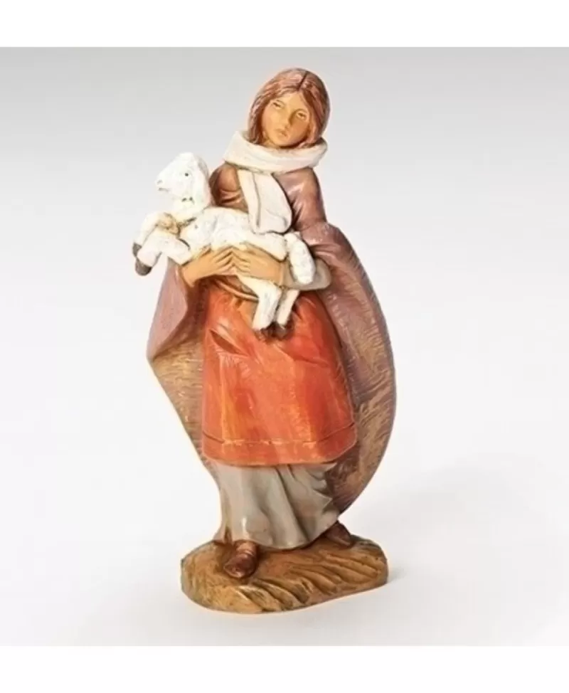 Fontanini, Figurines De Nativité<Noel Eternel Fontanini Collection 5'' Emma Bergere Tenant Un Mouton