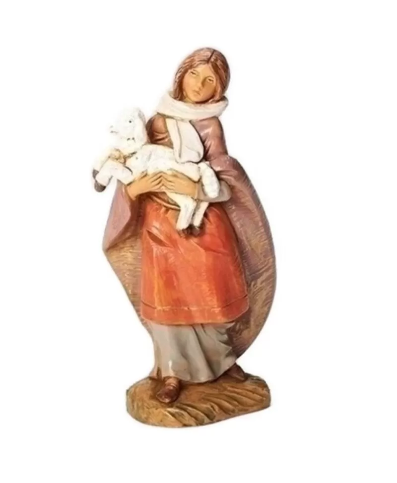 Fontanini, Figurines De Nativité<Noel Eternel Fontanini Collection 5'' Emma Bergere Tenant Un Mouton