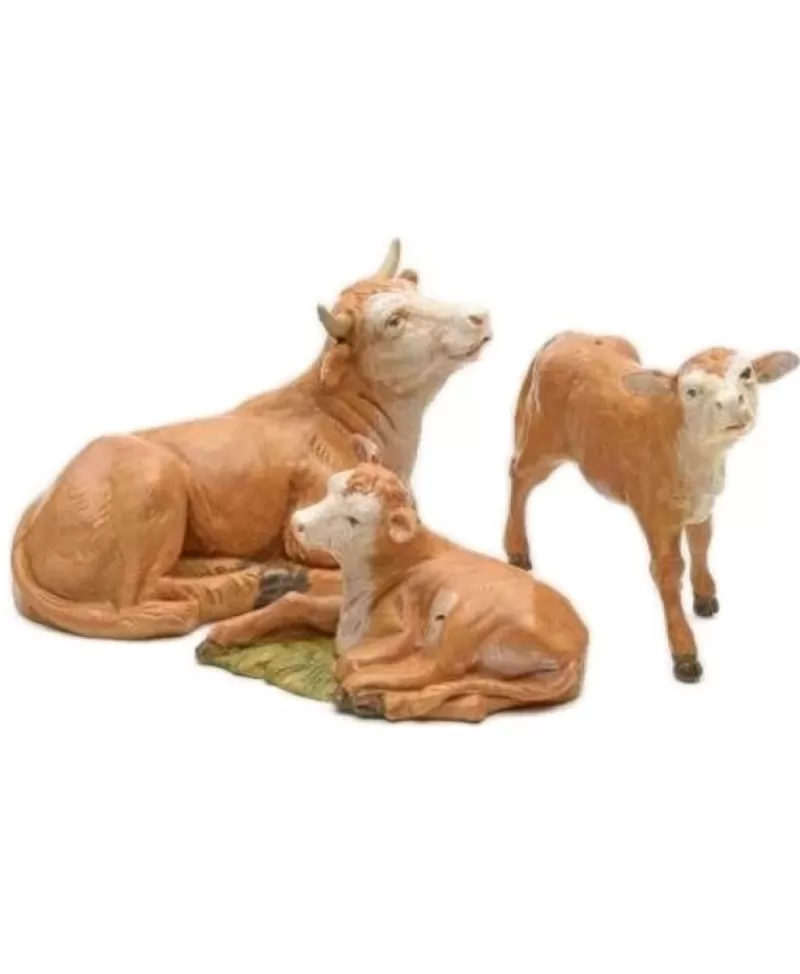 Fontanini, Figurines De Nativité<Noel Eternel Fontanini Collection 5'' Famille De 3, Vaches Et Boeuf