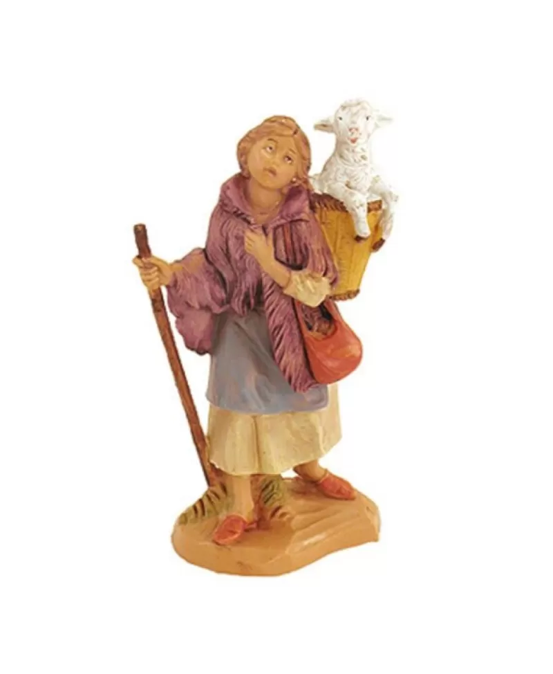 Fontanini, Figurines De Nativité<Noel Eternel Fontanini Collection 5'' Miriam Avec Mouton Dans Un Panier