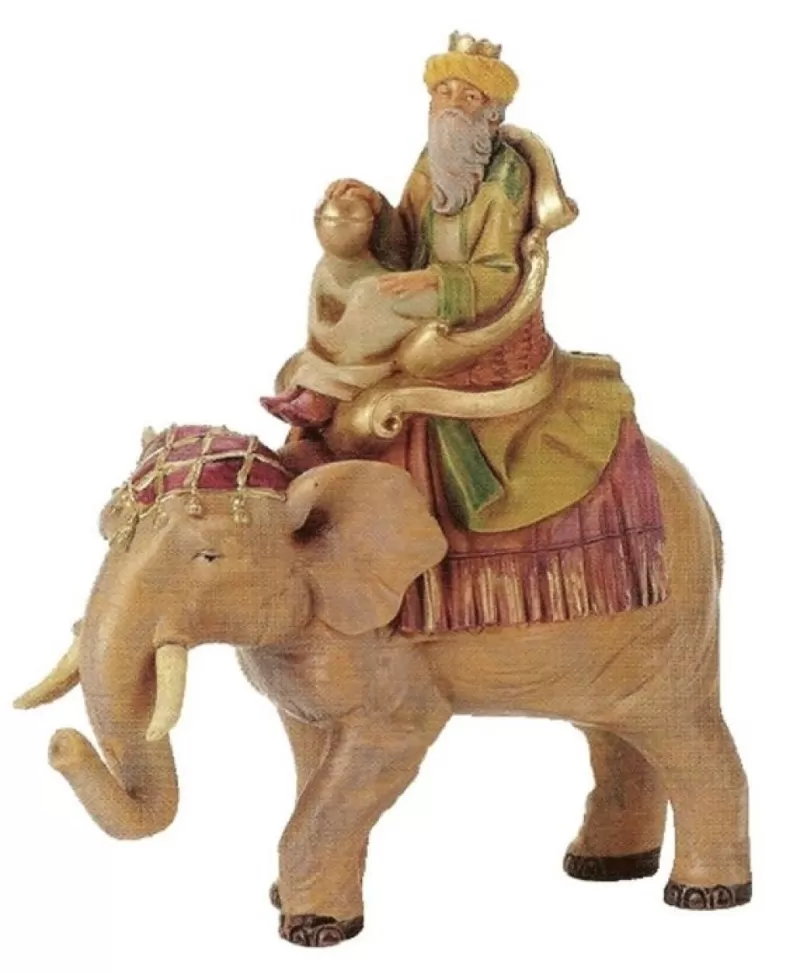 Fontanini, Figurines De Nativité<Noel Eternel Gaspar - Roi Sur Elephant Nativité 5" De Fontanini 65287