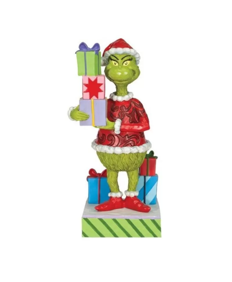 The Grinch<Noel Eternel Grinch Holding Presents 8"- Jim Shore