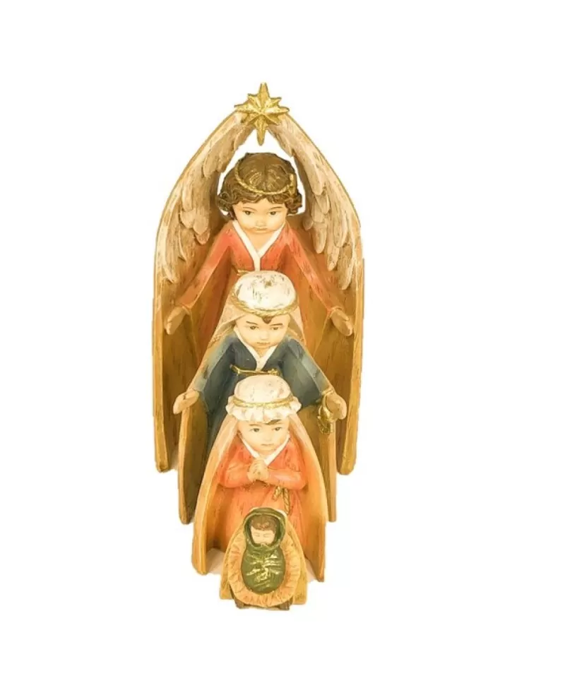 Crèches<Noel Eternel Nativité Enfants Emboitable Resine 6.5" Ens. 4 Pcs