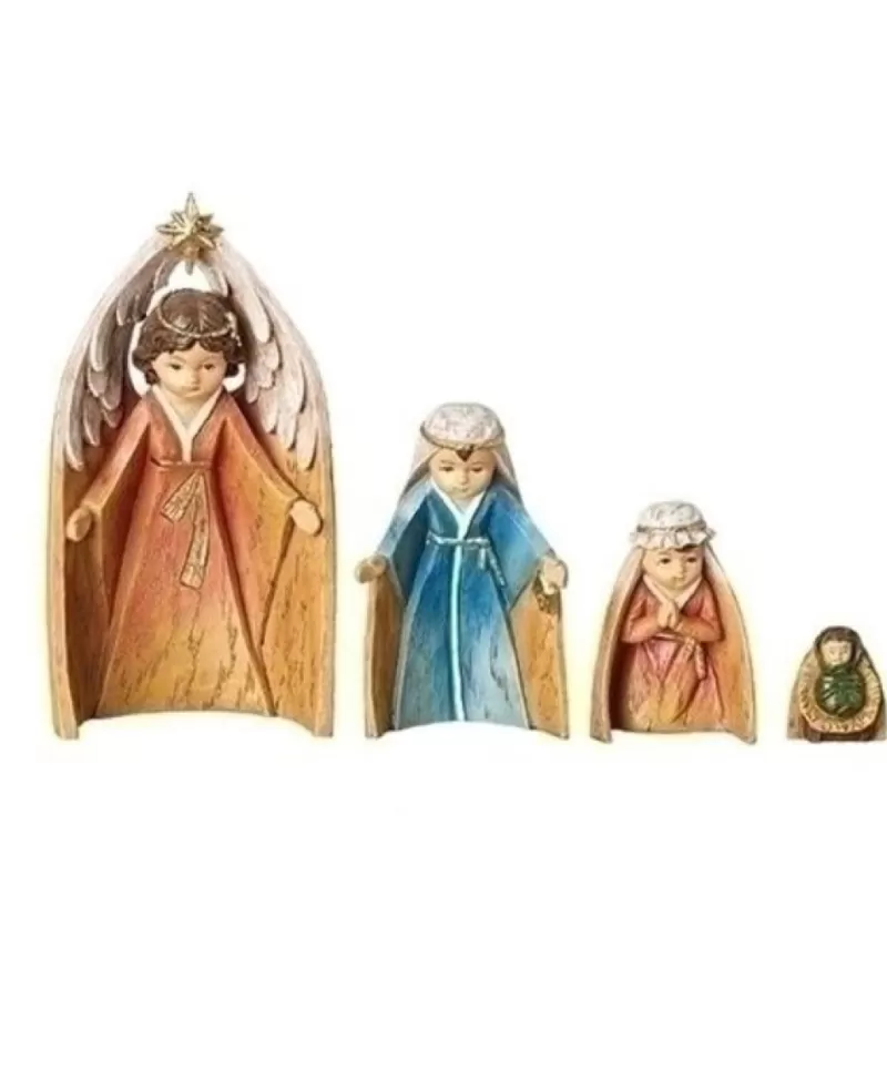 Crèches<Noel Eternel Nativité Enfants Emboitable Resine 6.5" Ens. 4 Pcs