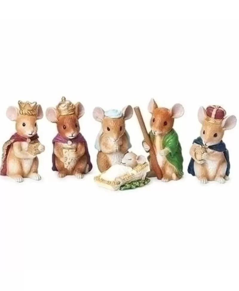 Crèches<Noel Eternel Nativité Souris 3.75" Ens.6