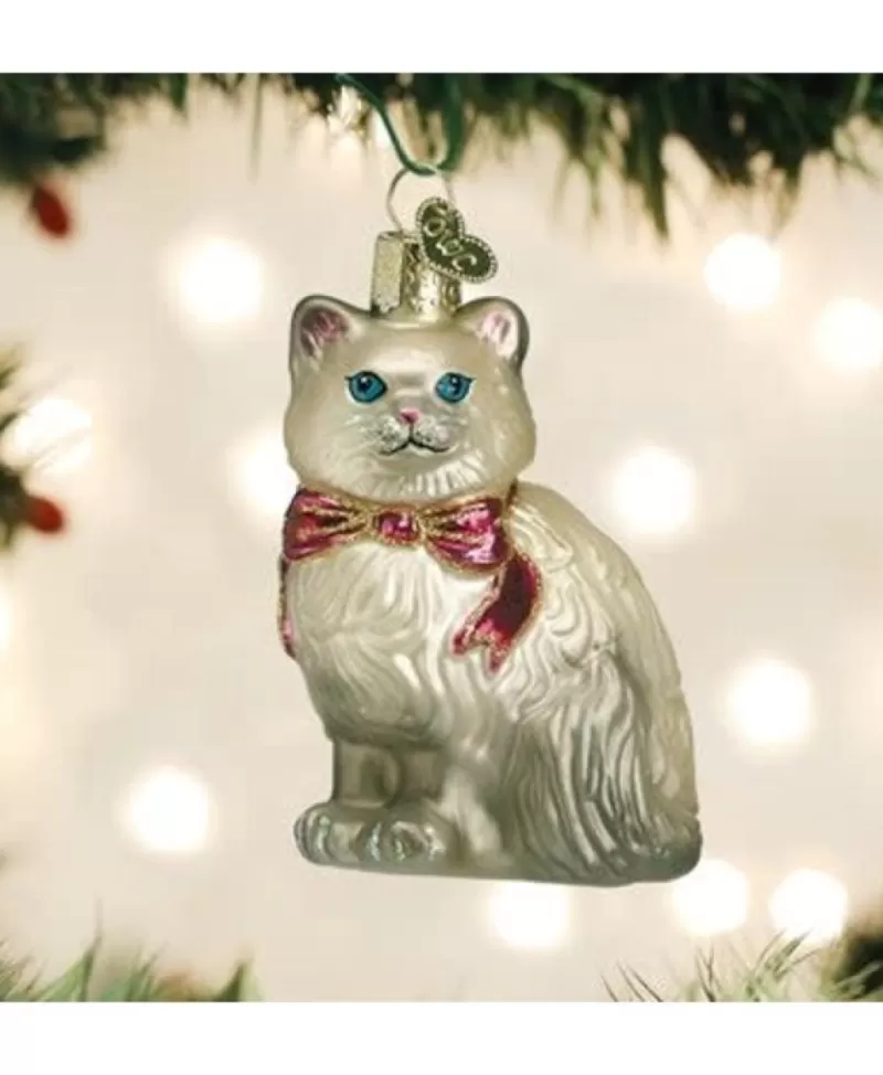 Old World Christmas<Noel Eternel Ornement Chat Himalayen Gris En Verre