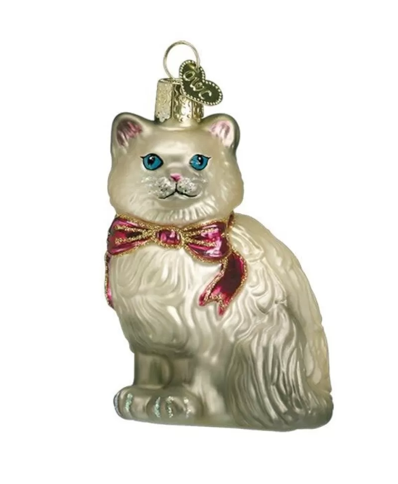 Old World Christmas<Noel Eternel Ornement Chat Himalayen Gris En Verre