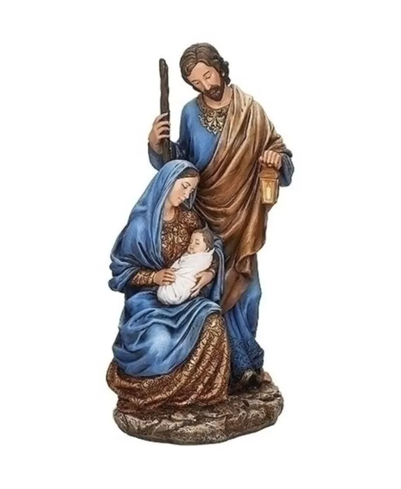 Crèches<Noel Eternel Sainte Famille 10.5" Bleu Et Or 10.5"H