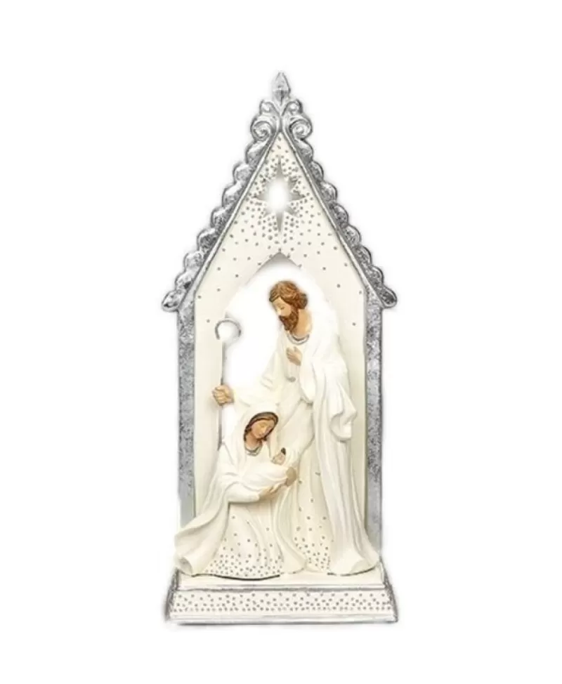 Crèches<Noel Eternel Sainte Famille Sous Arche Argente 12.2"H