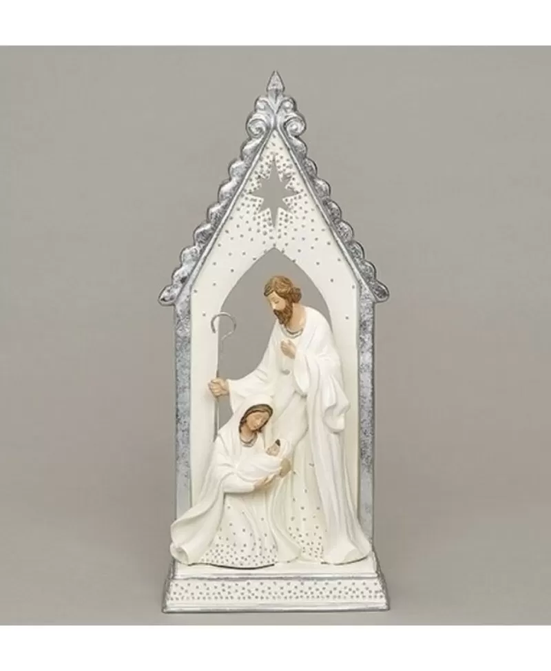 Crèches<Noel Eternel Sainte Famille Sous Arche Argente 12.2"H