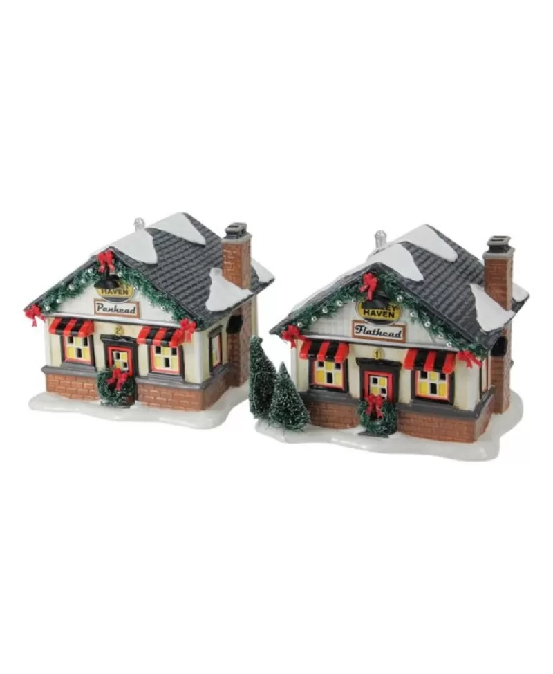 Original Snow Village<Noel Eternel Snow Village Harley Roadside Cabins Ensemble De 2