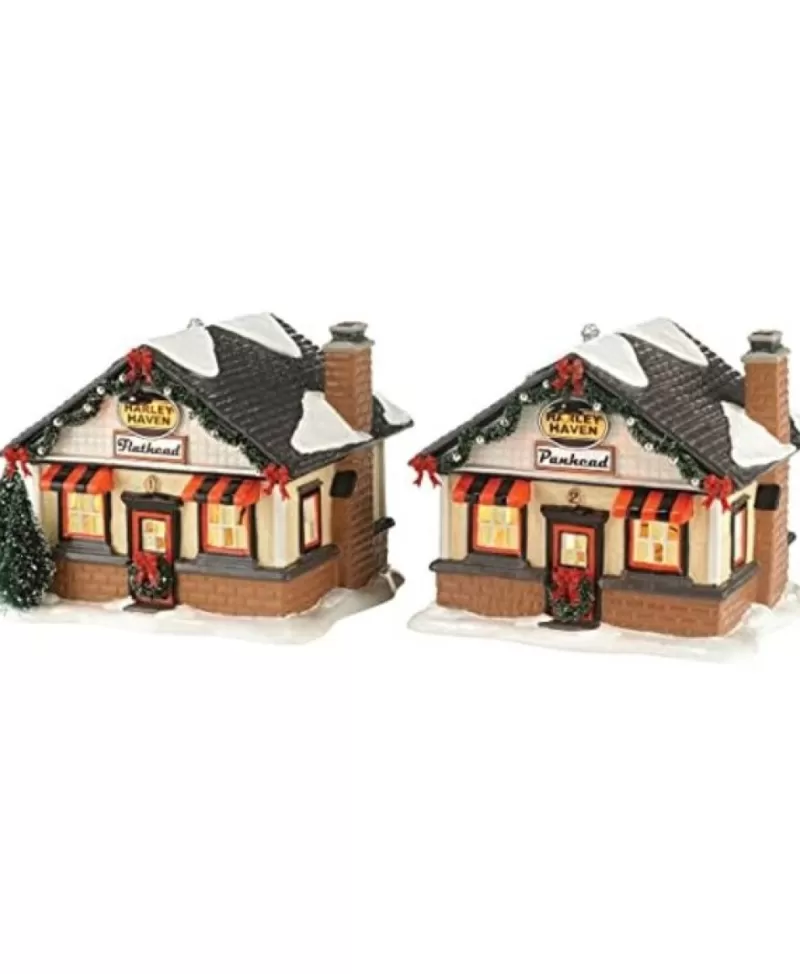 Original Snow Village<Noel Eternel Snow Village Harley Roadside Cabins Ensemble De 2