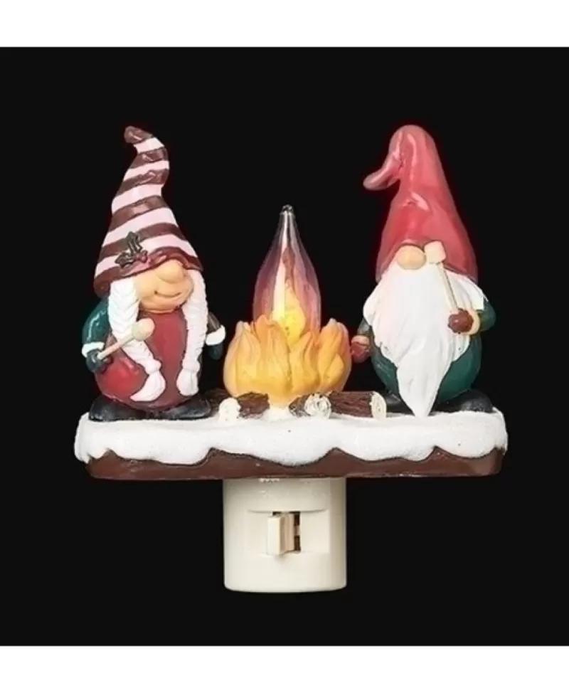 Veilleuses<Noel Eternel Veilleuse Couple Gnome Feu De Camp Flicker 5.25"